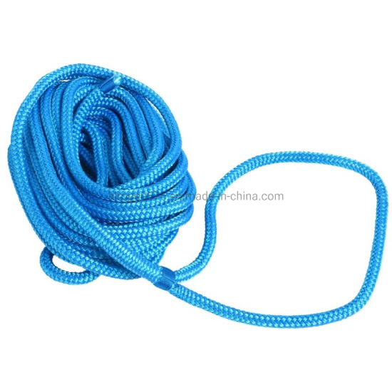 Blue Made 3/4 Inch 25 FT Double Braid Polyester Dockline Dock Line Mooring Rope Double Braided Dock Line