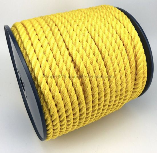 Yellow Color 3 Strand Twisted PP/PE Rope for Fishing Marine