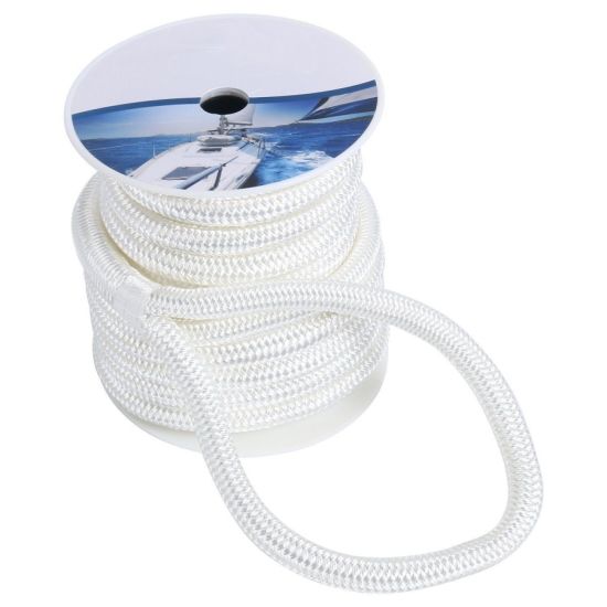 White 3/4inch 50FT Double Braid Nylon Rope Mooring Rope Double Braided Dock Line