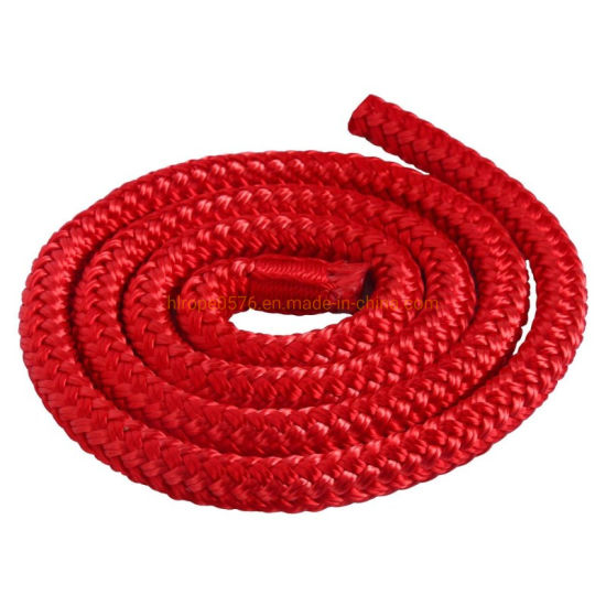 Red Made 3/4 Inch 25 FT Double Braid Nylon Dockline Dock Line Mooring Rope Double Braided Dock Line