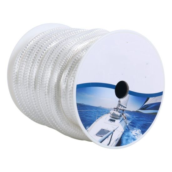 White 3/4inch 50FT Double Braid Nylon Rope Mooring Rope Double Braided Dock Line