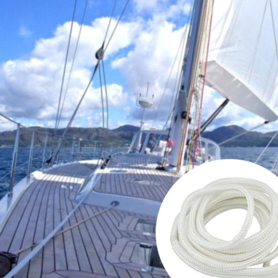 White 3/4inch 50FT Double Braid Nylon Rope Mooring Rope Double Braided Dock Line