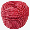Red 3-Strands Twisted Polypropylene Monofilament Rope with Both End Plain