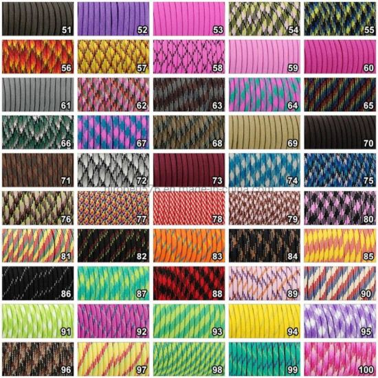 215 Colors (121-130) Paracord 550 Parachute Cord Lanyard Rope Mil Spec Type III 7 Strand 100FT Camping Fishing Survival Equipment