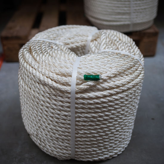3 Strand White Polyamide Multiifiament Synthetic Nylon Rope