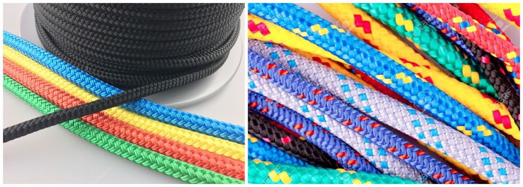 Good Strength and High Abrasion Nylon Polypropylene Polyester Double Braided Boad Rope