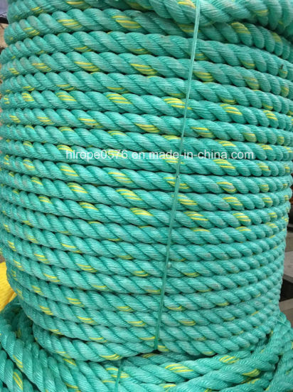 3 Strand 16mm PP Nylon Braided Green Rope Fishing Rope