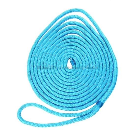 Blue Marine Polyester Rope With Black Tracers