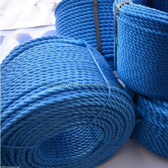 3 Strand Blue Mooring PP Rope Fishing Rope and Mooring Rope