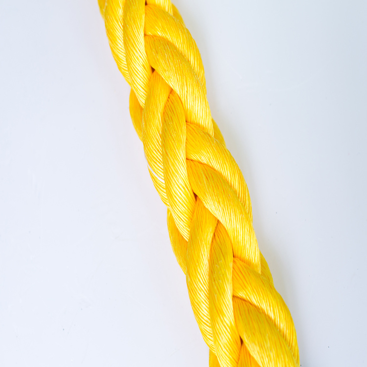 100% PP Raw Material 8/12 Strand Yellow Polypropylene Rope