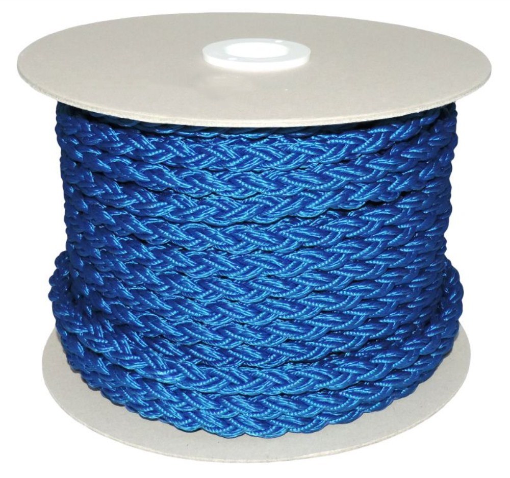 Floating Mooring Rope Square Line PP - 50mt Spool - Light Blue - D. 16mm