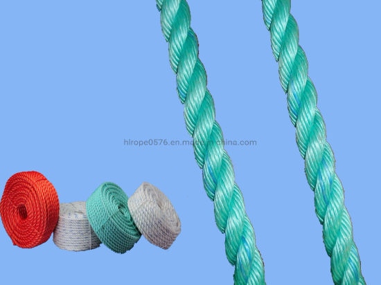 Green 3 Strand Twisted PP /Polyamide/Nylon/Polyester/Polypropylene Rock Climbing and Static Rope