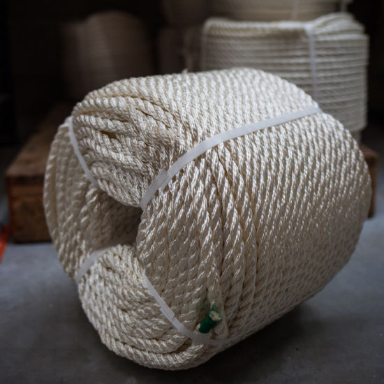 3 Strand White Polyamide Multiifiament Synthetic Nylon Rope