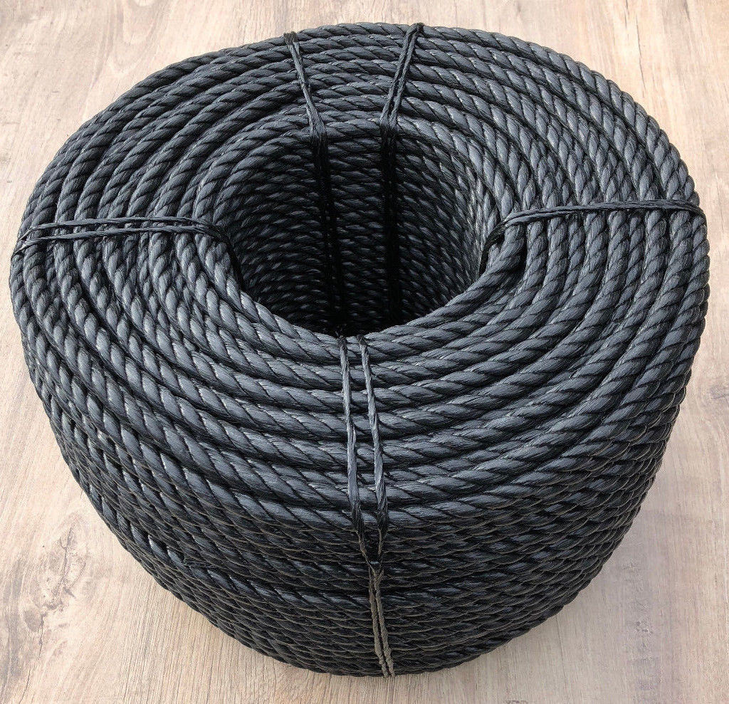 Black 3 Strand Polypropylene Poly Rope 8mm, 10mm and 12mm Buy Polysteel, Fishing Line, Mooring